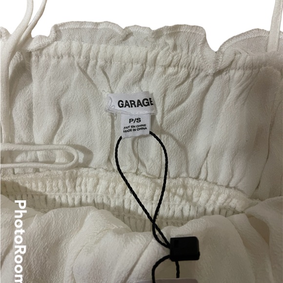 White Garage cropped tank top - Picture 3 of 5